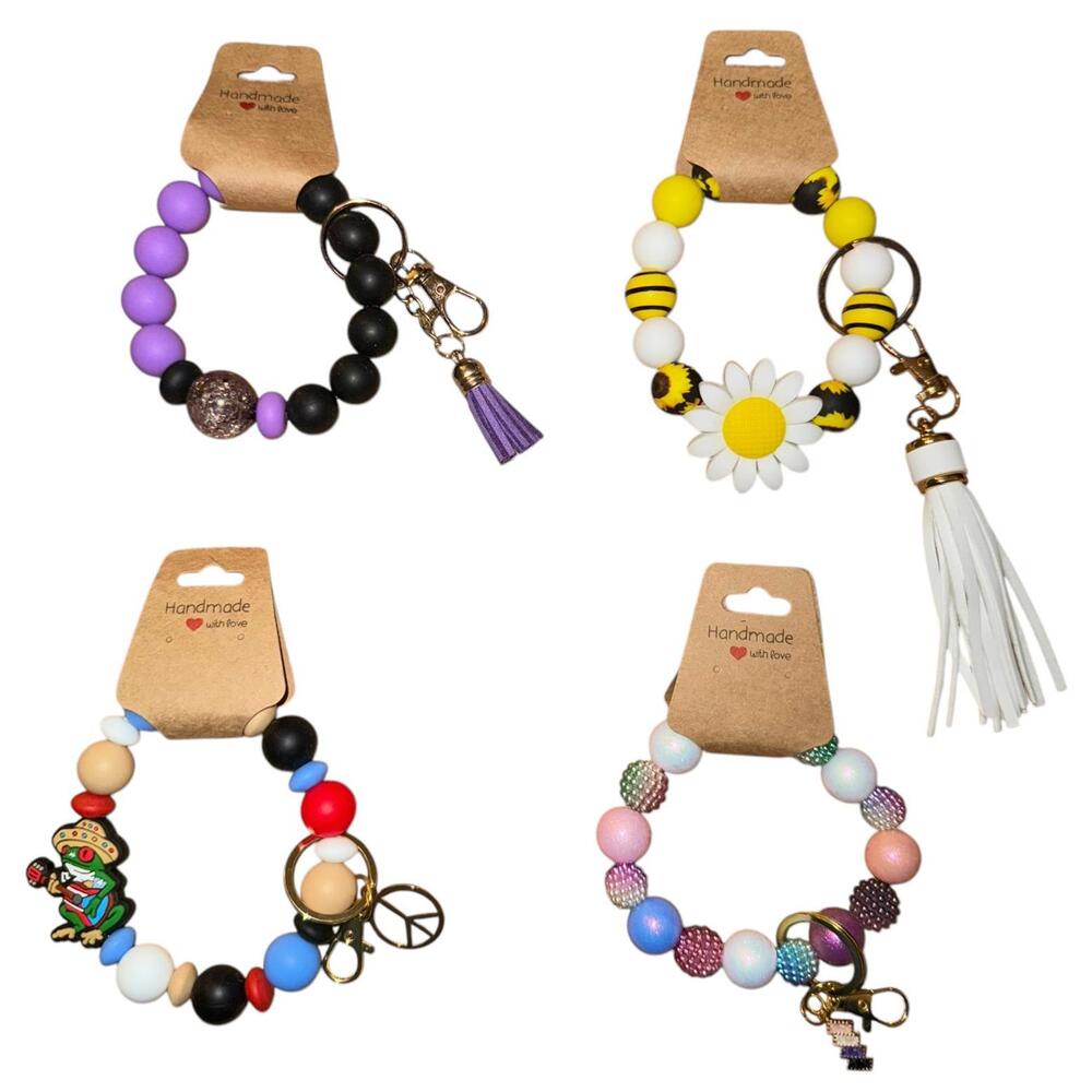 Handmade Silicon Beaded Keychain Wristlet